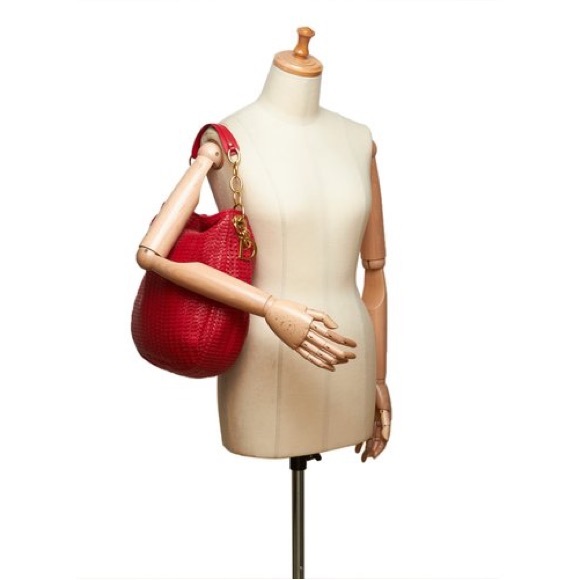 Lady Dior Soft Red Lambskin Leather Large Shopper Tote Authenticity card dustbag - Picture 11 of 13